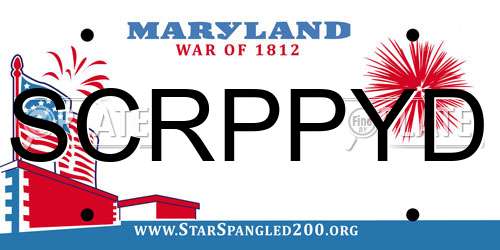 SCRPPYD Maryland License Plate