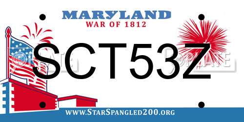 SCT53Z Maryland License Plate