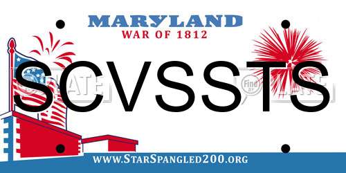 SCVSSTS Maryland License Plate