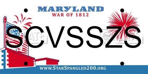 SCVSSZS Maryland License Plate