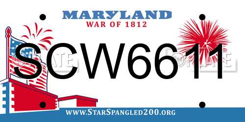 SCW6611 Maryland License Plate