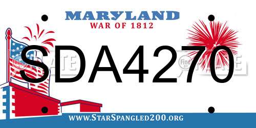 SDA4270 Maryland License Plate