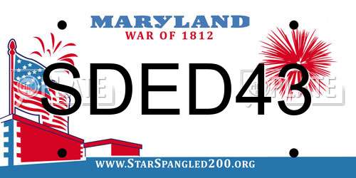SDED43 Maryland License Plate