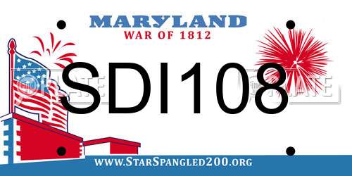 SDI108 Maryland License Plate