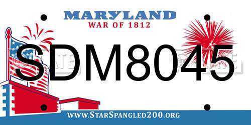 SDM8045 Maryland License Plate