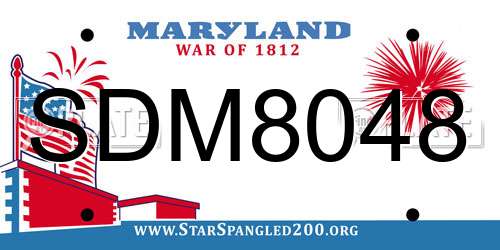SDM8048 Maryland License Plate