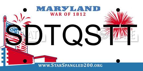 SDTQSTT Maryland License Plate