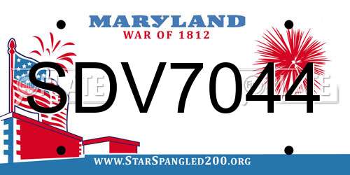 SDV7044 Maryland License Plate
