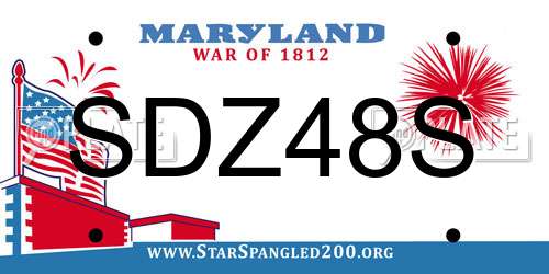 SDZ48S Maryland License Plate