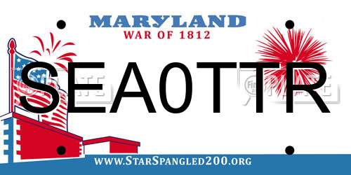 SEA0TTR Maryland License Plate