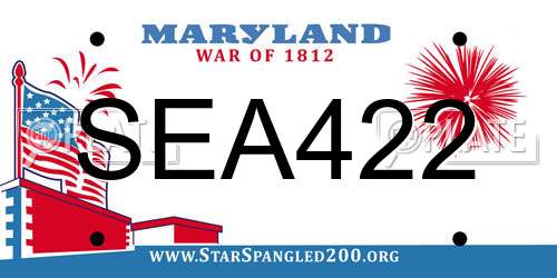 SEA422 Maryland License Plate