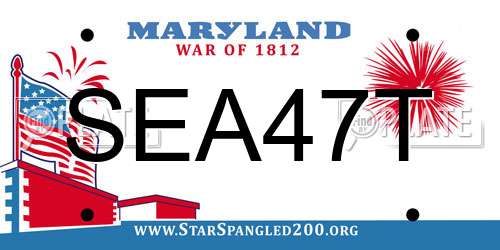 SEA47T Maryland License Plate