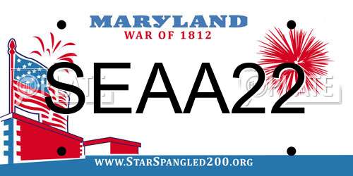 SEAA22 Maryland License Plate