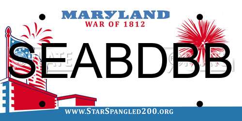 SEABDBB Maryland License Plate