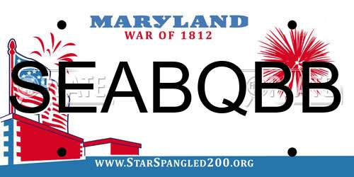 SEABQBB Maryland License Plate