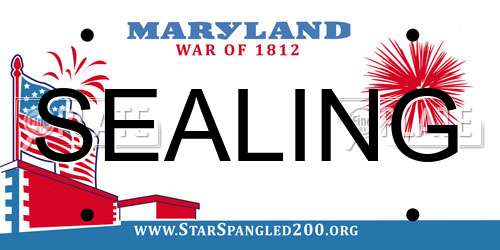 SEALING Maryland License Plate