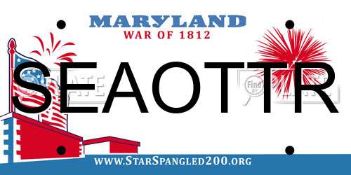 SEAOTTR Maryland License Plate
