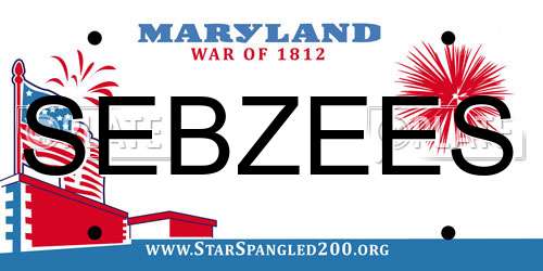 SEBZEES Maryland License Plate