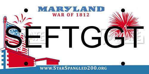 SEFTGGT Maryland License Plate