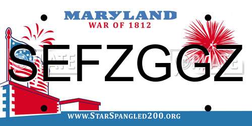 SEFZGGZ Maryland License Plate