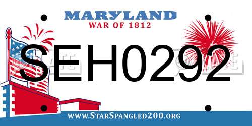 SEH0292 Maryland License Plate