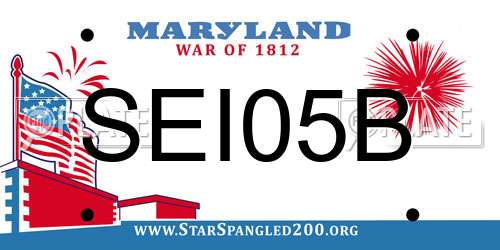 SEI05B Maryland License Plate