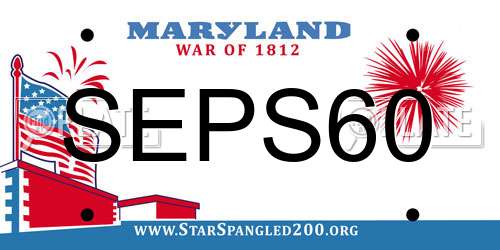 SEPS60 Maryland License Plate