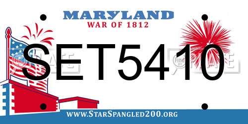 SET5410 Maryland License Plate
