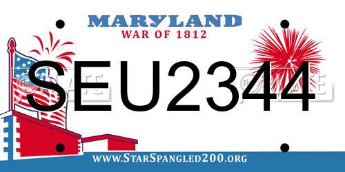 SEU2344 Maryland License Plate