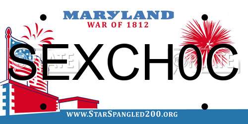 SEXCH0C Maryland License Plate