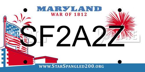 SF2A2Z Maryland License Plate