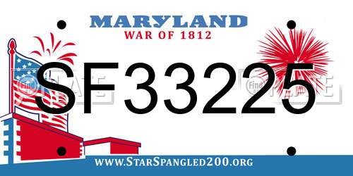 SF33225 Maryland License Plate