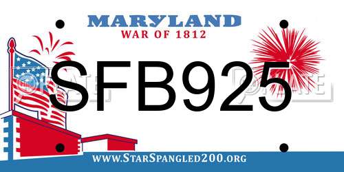 SFB925 Maryland License Plate