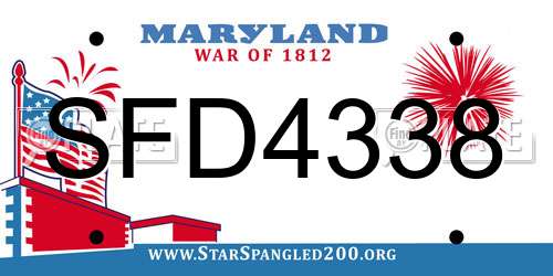 SFD4338 Maryland License Plate