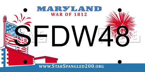 SFDW48 Maryland License Plate