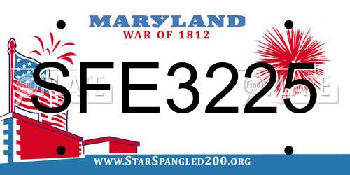 SFE3225 Maryland License Plate