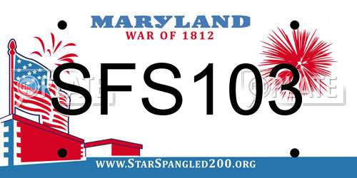 SFS103 Maryland License Plate