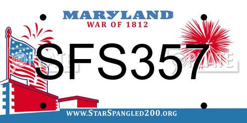 SFS357 Maryland License Plate