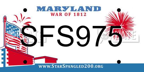 SFS975 Maryland License Plate