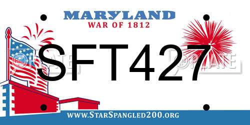 SFT427 Maryland License Plate