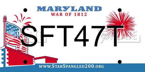SFT47T Maryland License Plate