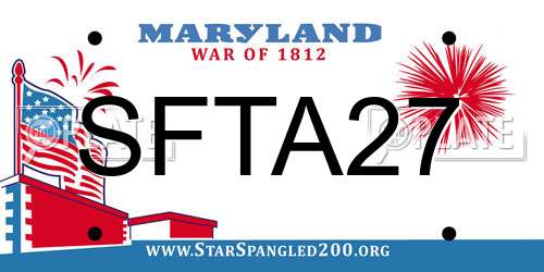 SFTA27 Maryland License Plate