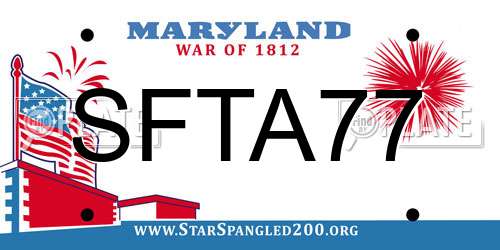 SFTA77 Maryland License Plate
