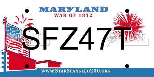 SFZ47T Maryland License Plate