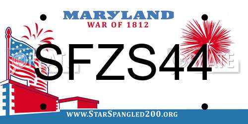 SFZS44 Maryland License Plate