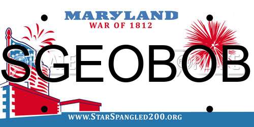 SGEOBOB Maryland License Plate