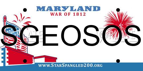 SGEOSOS Maryland License Plate