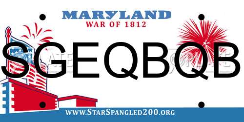 SGEQBQB Maryland License Plate