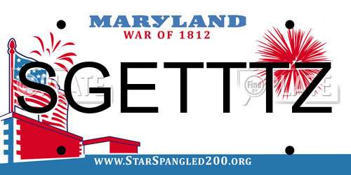 SGETTTZ Maryland License Plate