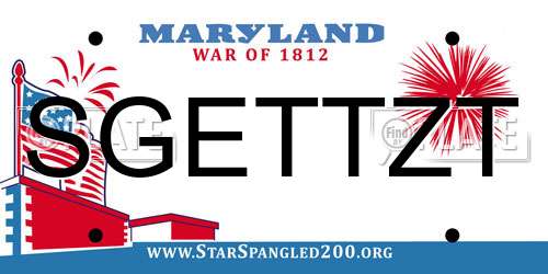 SGETTZT Maryland License Plate